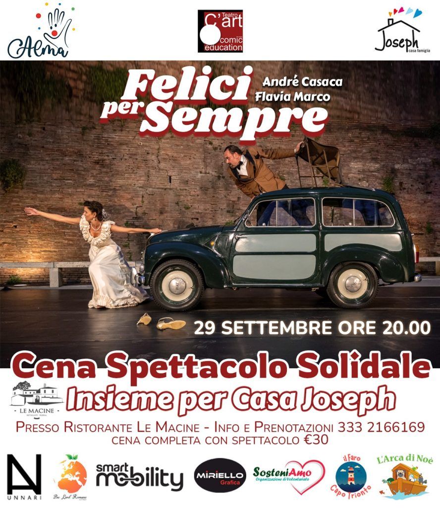 Cena Spettacolo Solicale "Insieme per Casa Joseph" 29 settembre 2024 Ore 20:00